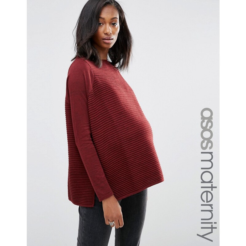 ASOS Maternity - Pull à coutures ondulées - Rouge