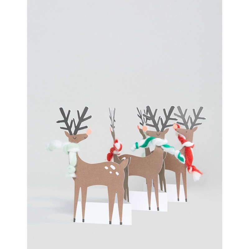 Meri Meri - Carte de Noël avec renne accordéon - Multi