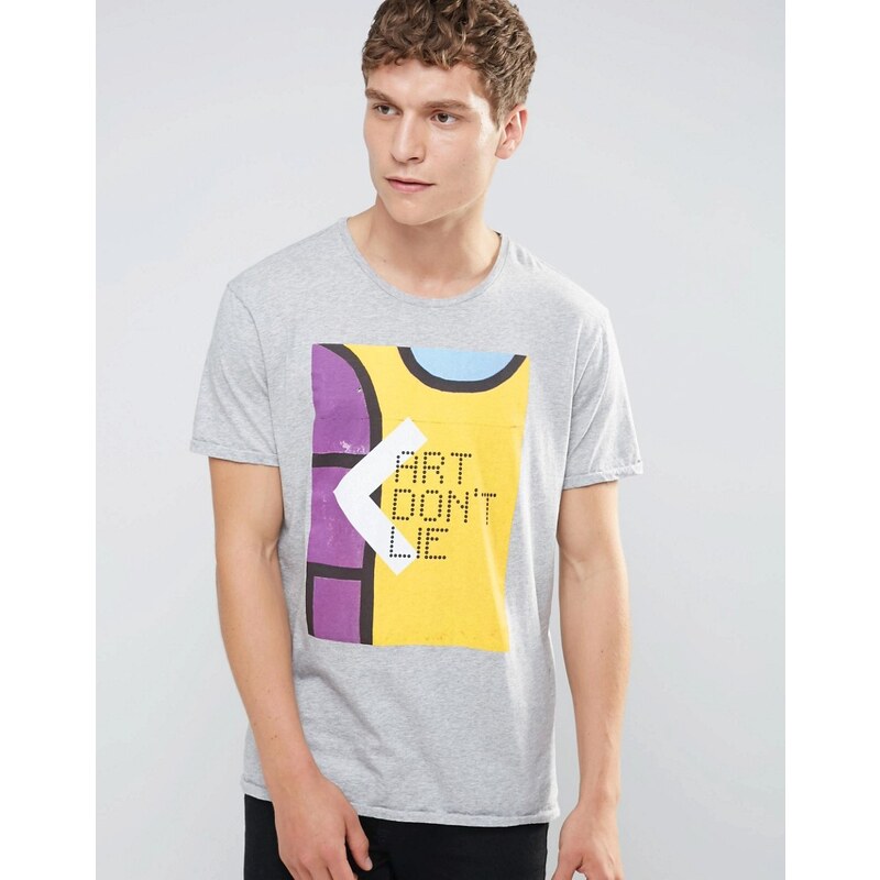 United Colors of Benetton - T-shirt imprimé graphique - Gris