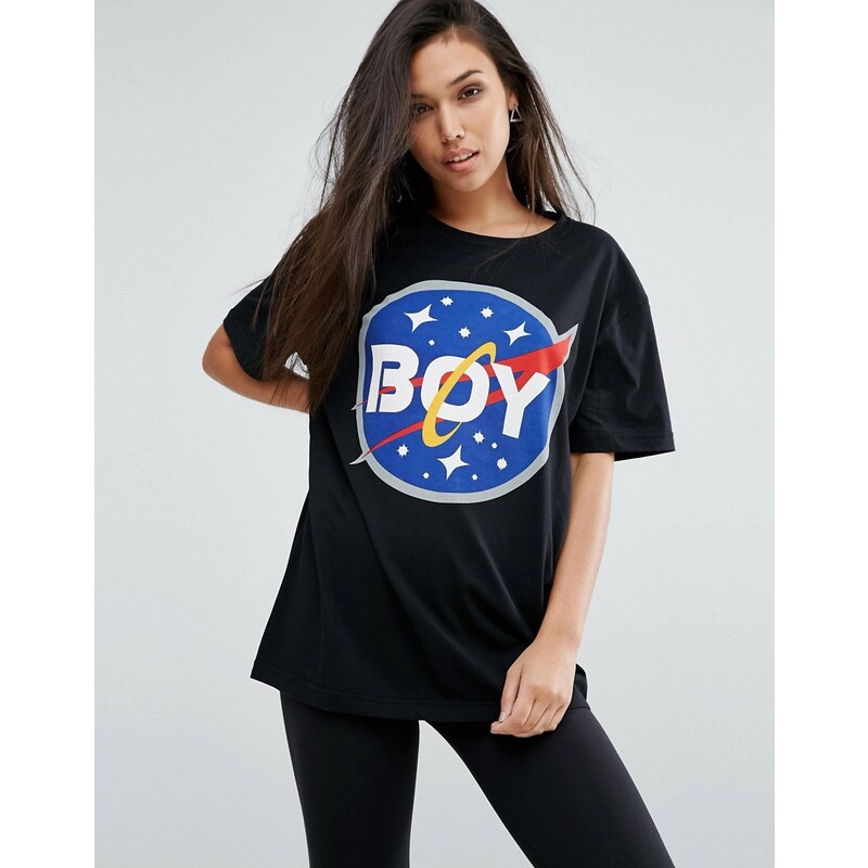Boy London - T-shirt avec logo espace - Noir