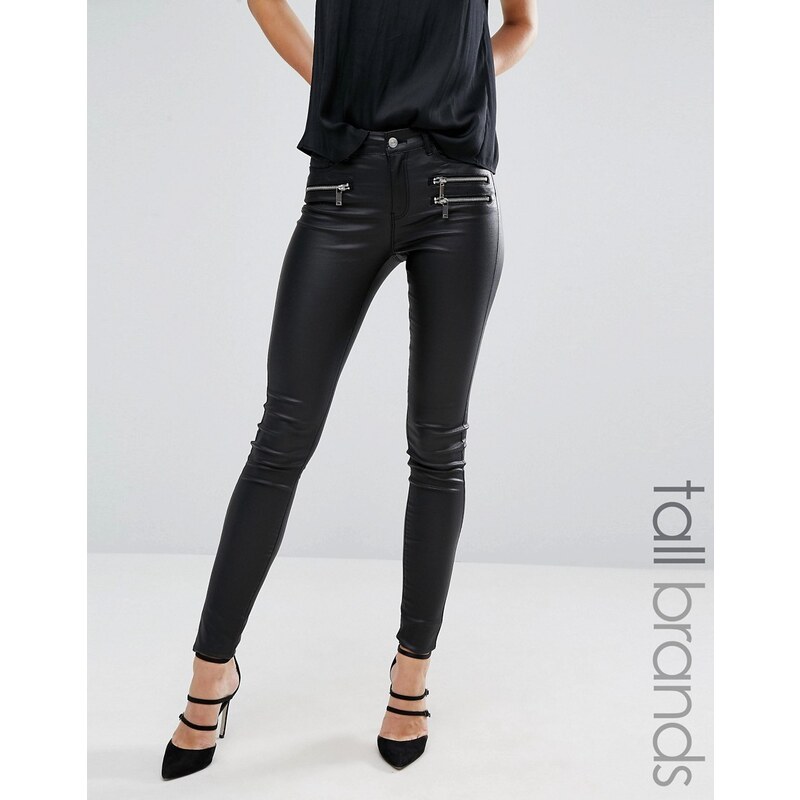 Vero Moda Tall - Jean skinny enduit - Noir