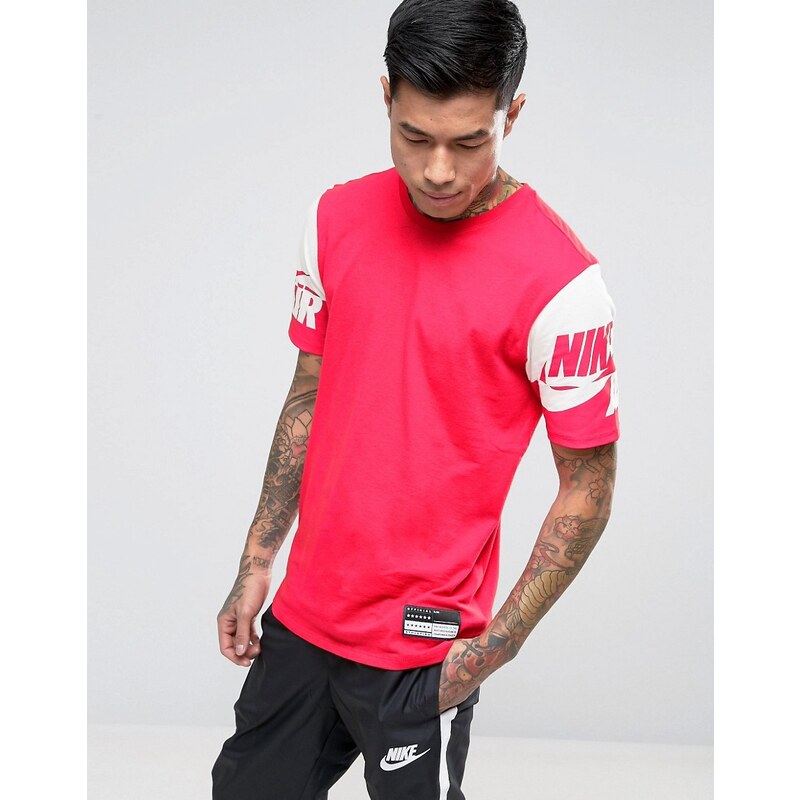 Nike - Air - T-shirt avec logo imprimé sur les manches - Rouge 806955-657 - Rouge