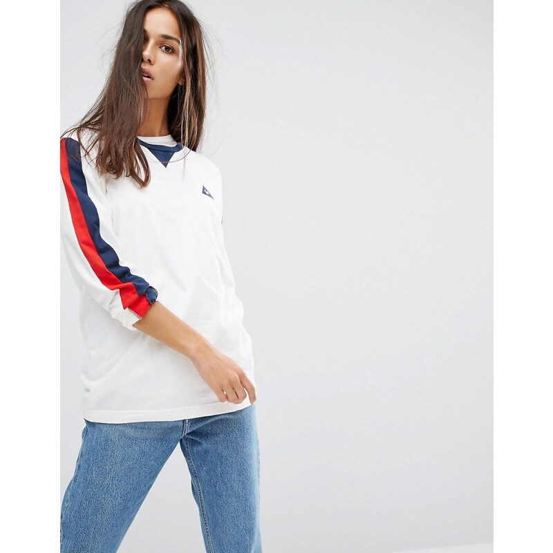 Le Coq Sportif - T-shirt manches longues rétro de qualité supérieure - Blanc