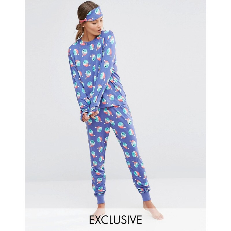Chelsea Peers - Christmas Naughty Sprouts - Pyjama avec masque dans une boîte cadeau - Violet