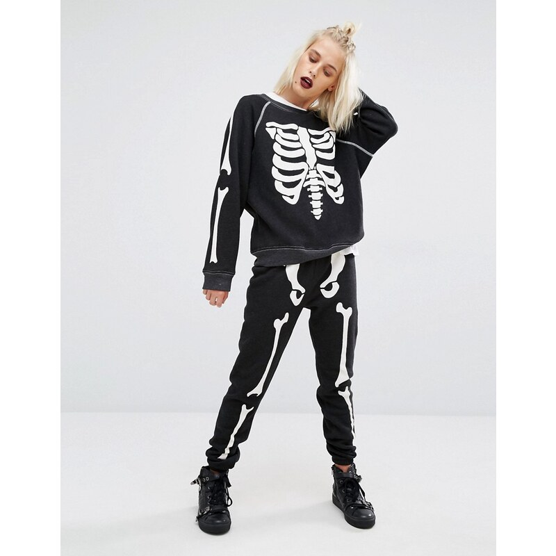 Wildfox - Pantalon de jogging motif Halloween rayons X - Noir