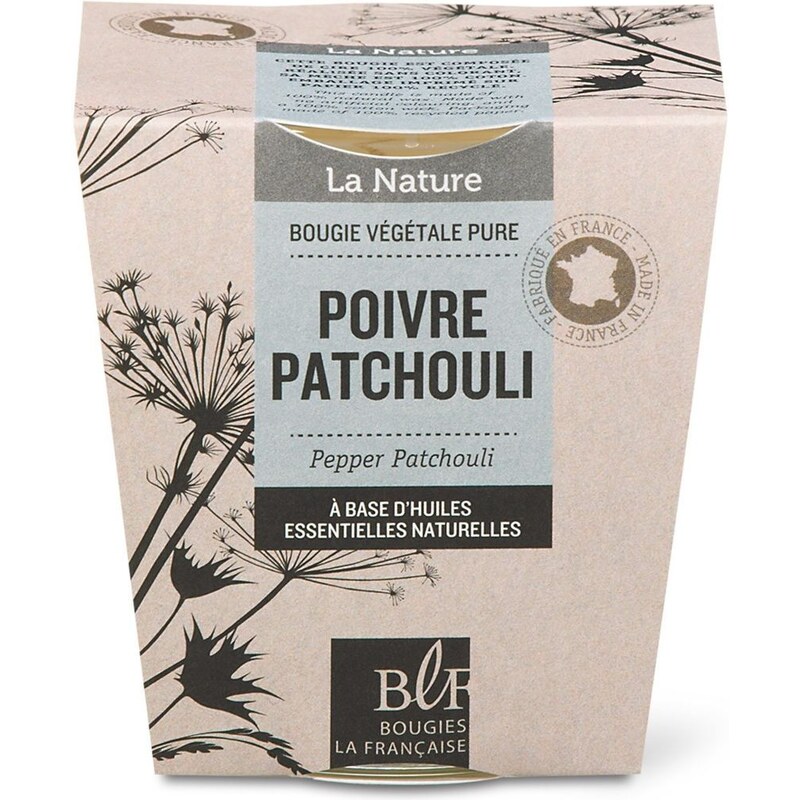 Bougies la Française Poivre patchouli - Bougie naturelle parfumée 40 h