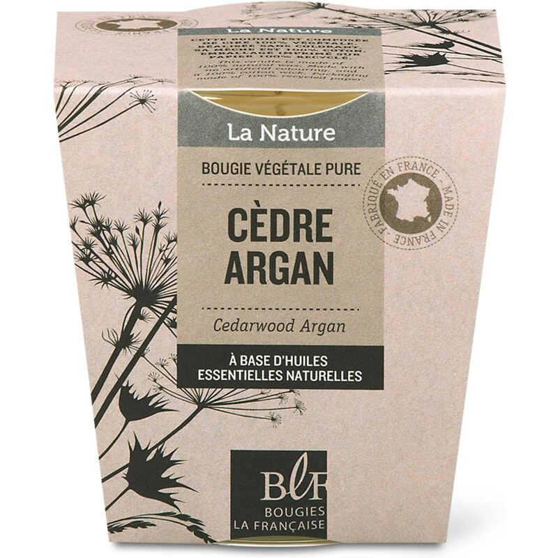 Bougies la Française Cèdre argan - Bougie naturelle parfumée 40 h