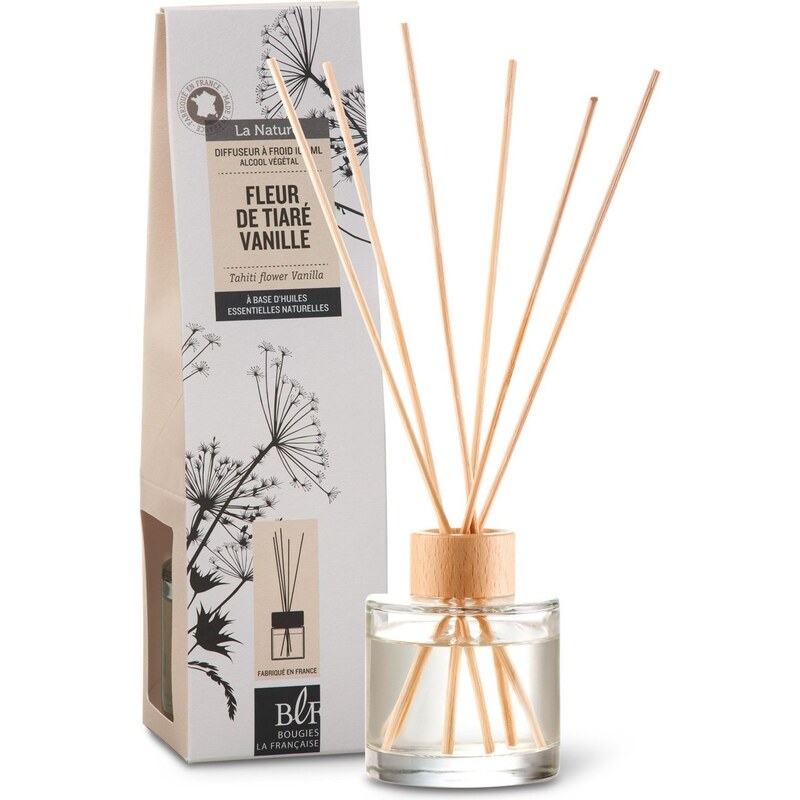 Bougies la Française Fleur de tiaré vanille - Diffuseur de parfum végétal à tiges