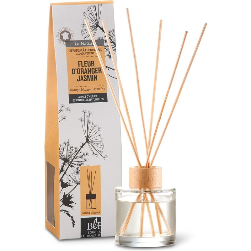 Bougies la Française Fleur d'oranger jasmin - Diffuseur de parfum végétal à tiges