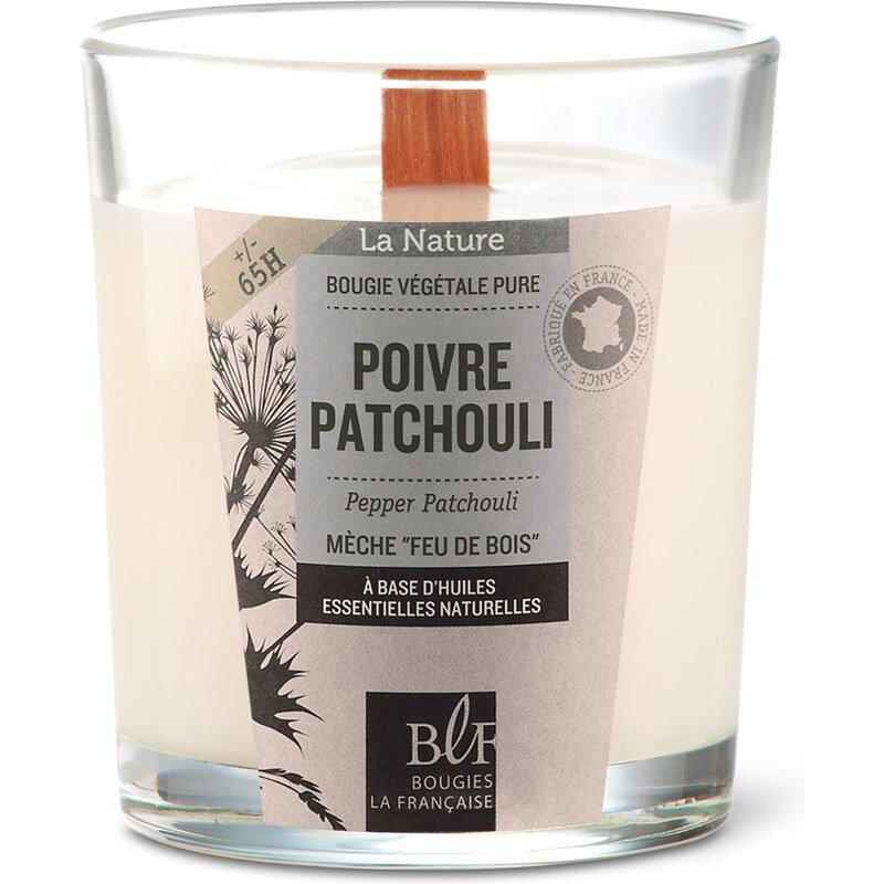 Bougies la Française Poivre patchouli - Bougie naturelle parfumée 75 h