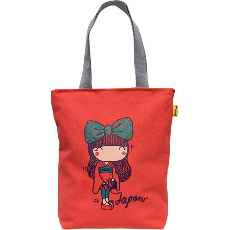Oneman Sac Bandouliere Sac fille à bandoulières en coton corail Canvas Bag Japonaise