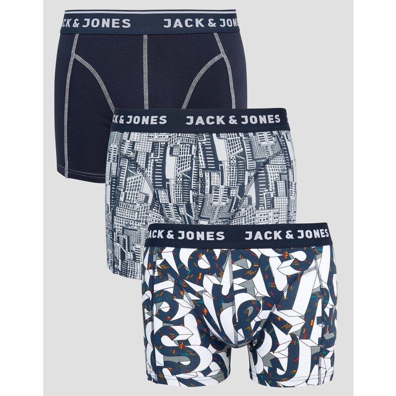Jack & Jones - Lot de 3 boxers - Bleu marine