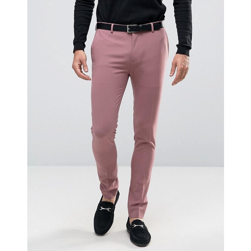 ASOS - Pantalon habillé ultra skinny - Rose - Rose