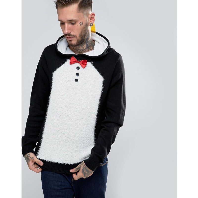 Threadbare - Pull de Noël motif pingouins - Noir