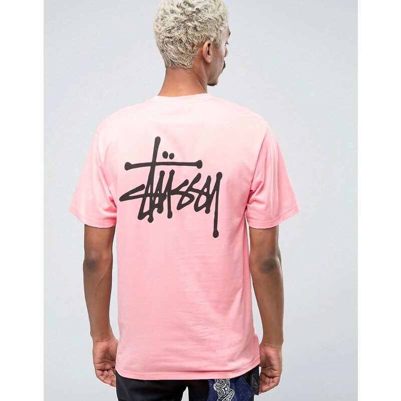 Stussy - T-shirt avec logo - Rose