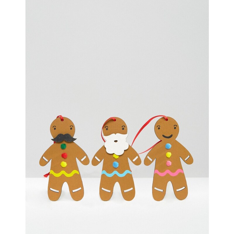 Paperchase - Décorations de Noël bonhommes en pain d'épice - Multi