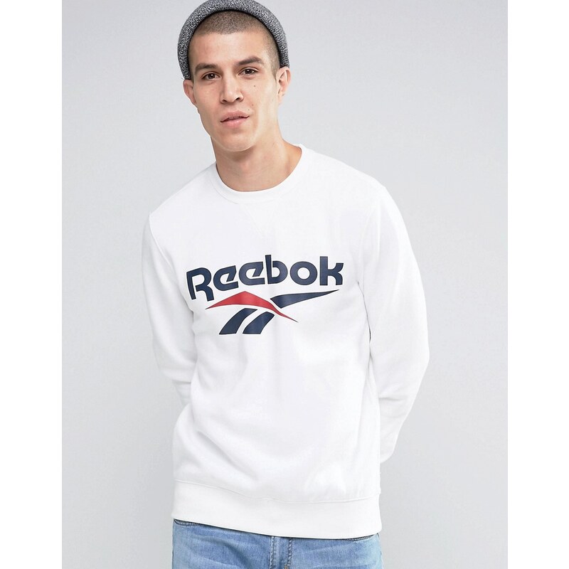 Reebok - Vector - AZ9536 - Sweat à encolure ras du cou avec logo - Blanc - Blanc