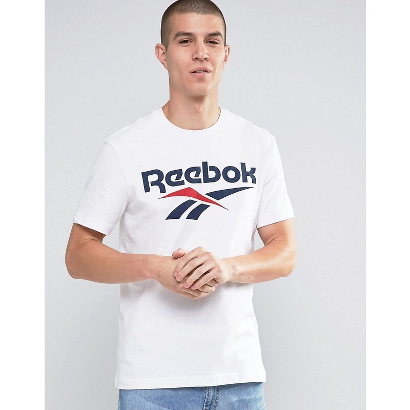 Reebok - Vector AZ9527 - T-shirt avec grand logo - Blanc - Blanc