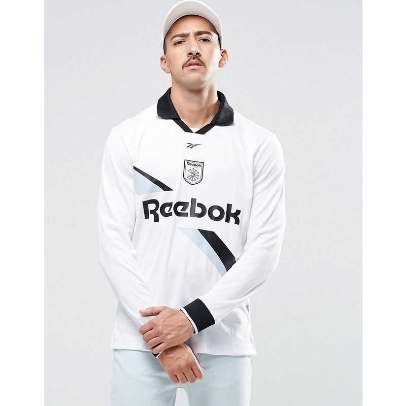 Reebok - Vector AZ9551 - T-shirt rétro manches longues - Blanc - Blanc