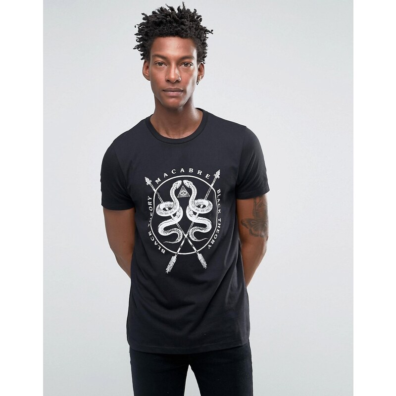 ASOS - T-shirt à imprimé serpent - Noir