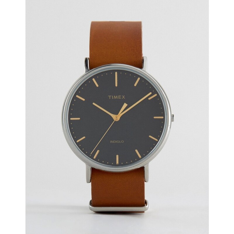 Timex - Weekender Fairfield - Montre 41mm à bracelet en cuir - Marron - Marron