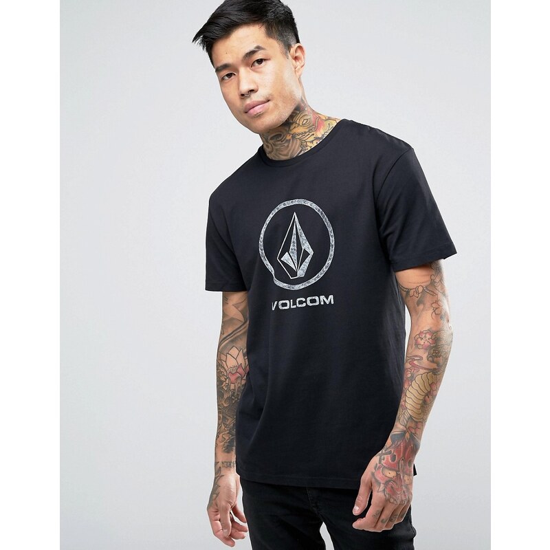 Volcom - Fade Stone - T-shirt à grand logo - Noir - Noir