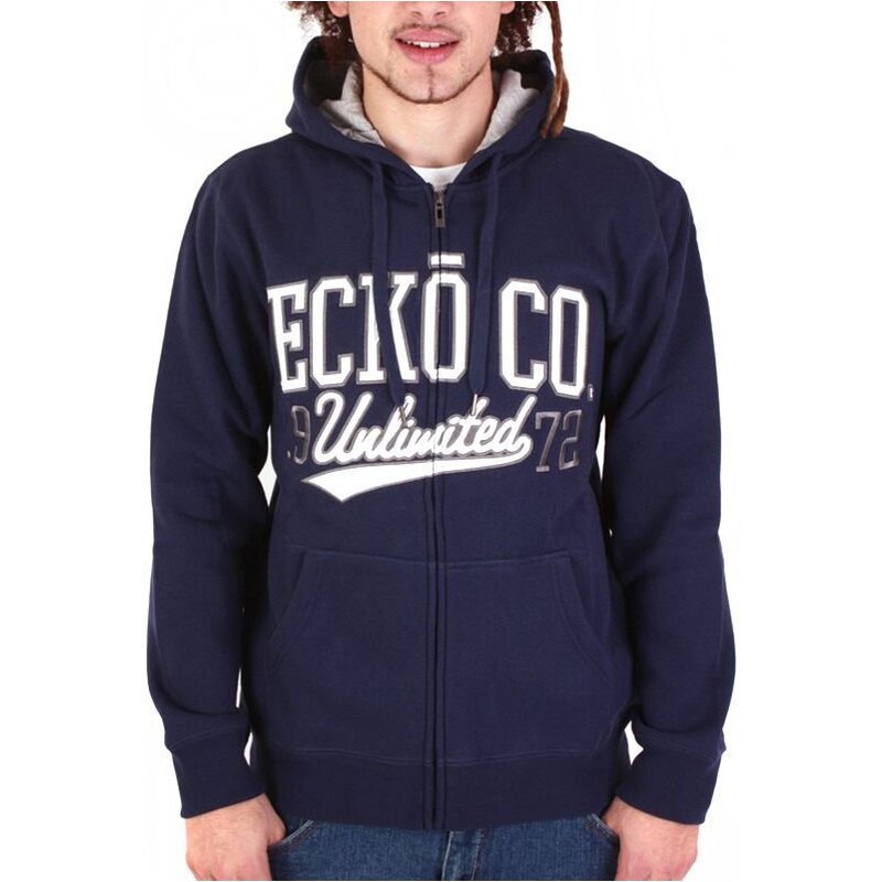 Ecko Unltd Sweat-shirt Hoodie Arm Down Logo bleu marine