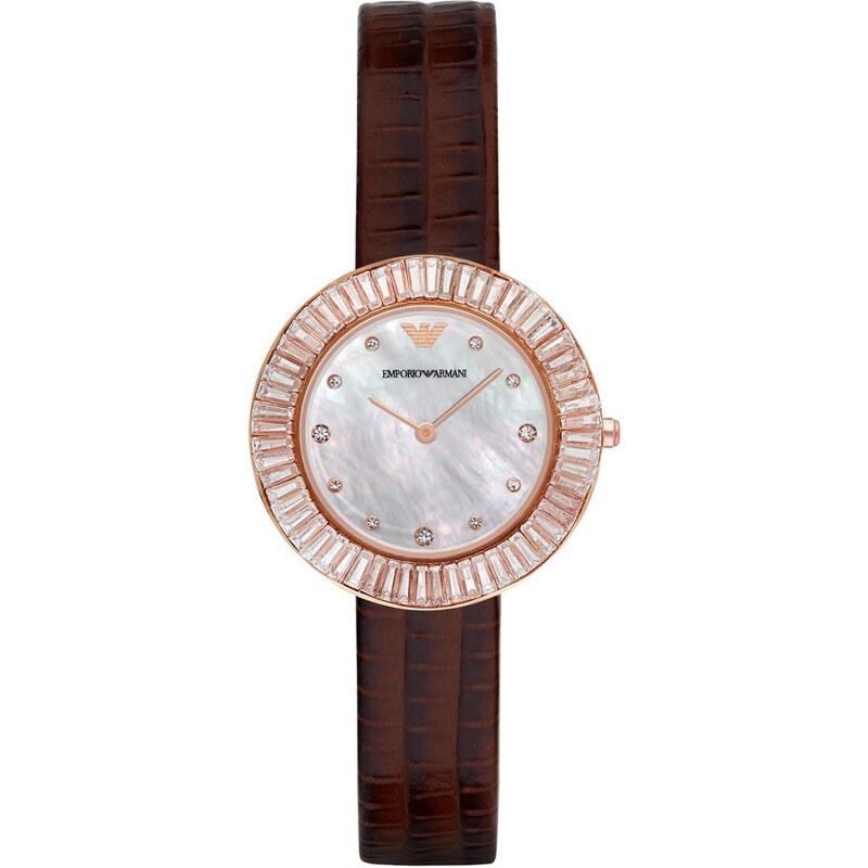 Emporio Armani Montres, Ladies Wave Wristwatch Brown/Gold en marron
