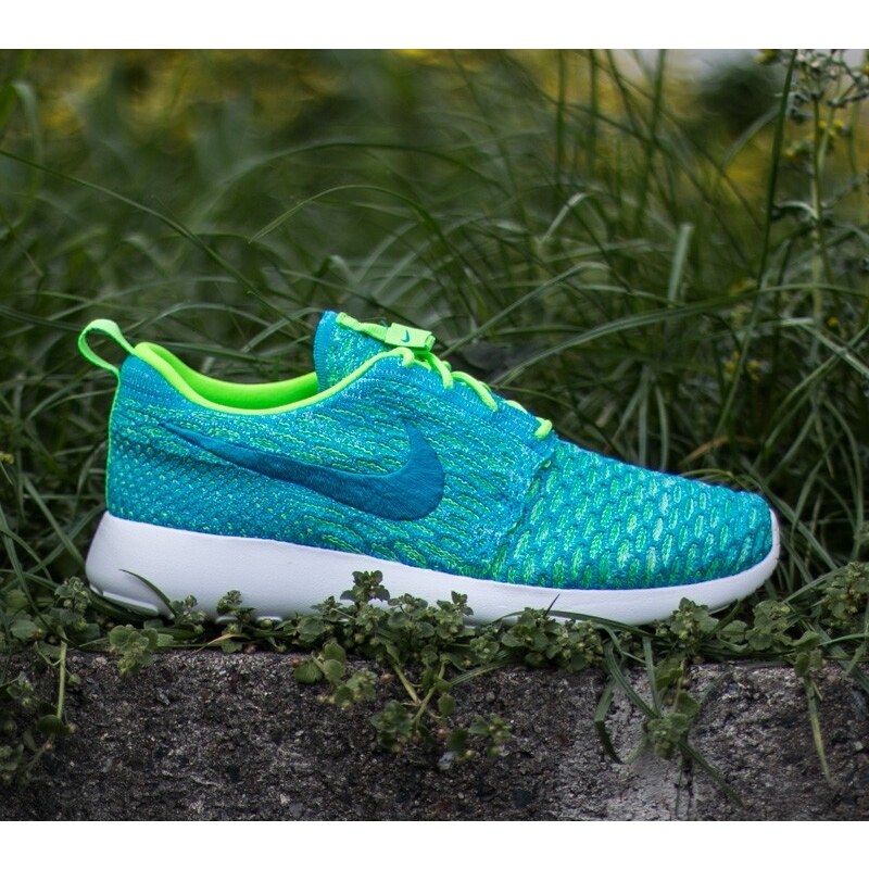Nike Wmns Roshe One Flyknit Electric Green/ Blue Lagoon/ Glacier Ice