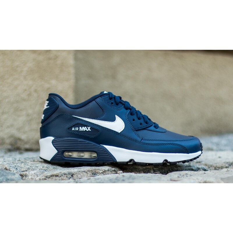 Nike Air Max 90 Leather (GS) Midnight Navy/ White-Black