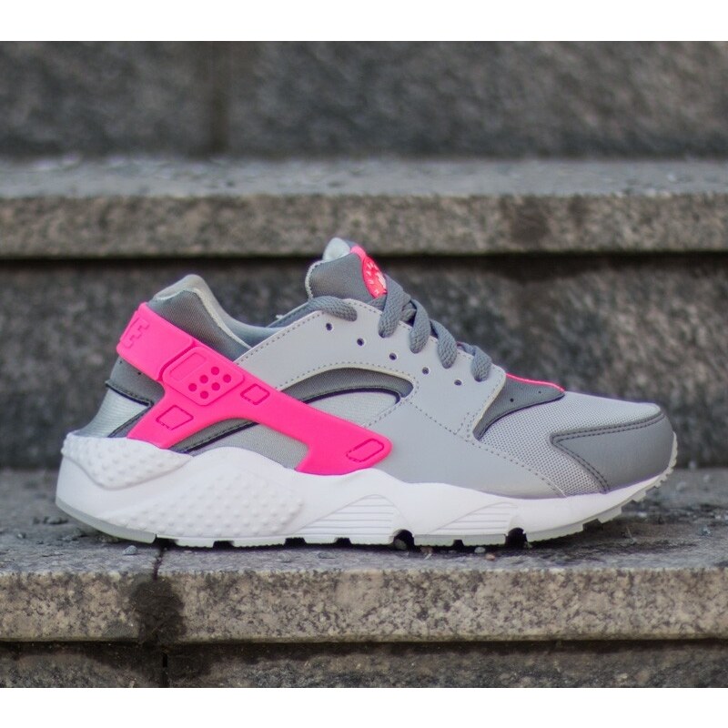 Nike Huarache Run (GS) Wolf Grey/White-Cool Grey-Hyper Pink
