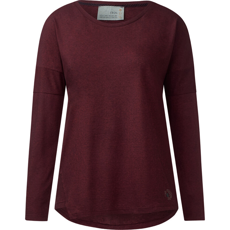 Cecil - T-shirt à base asymétrique - maroon red melange