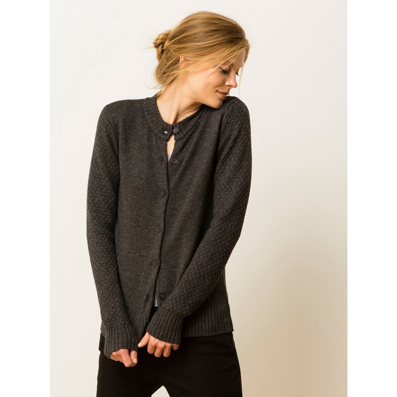 Cardigan Femme Laine&yack Somewhere, Couleur Anthracite Chine
