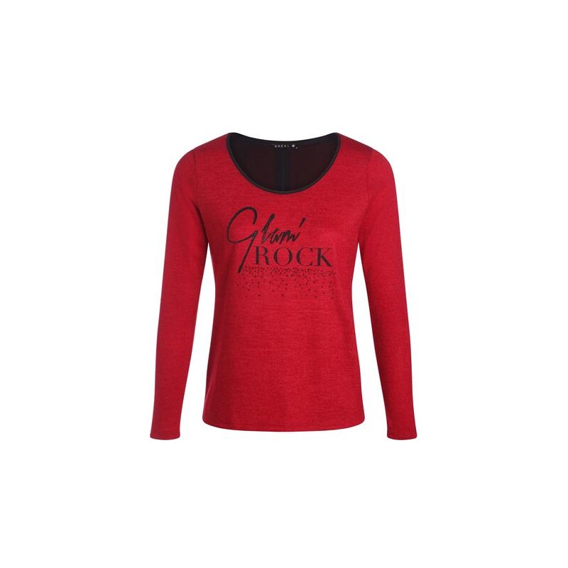 T-shirt manches longues voile dos Rouge Polyester - Femme Taille 1 - Bréal