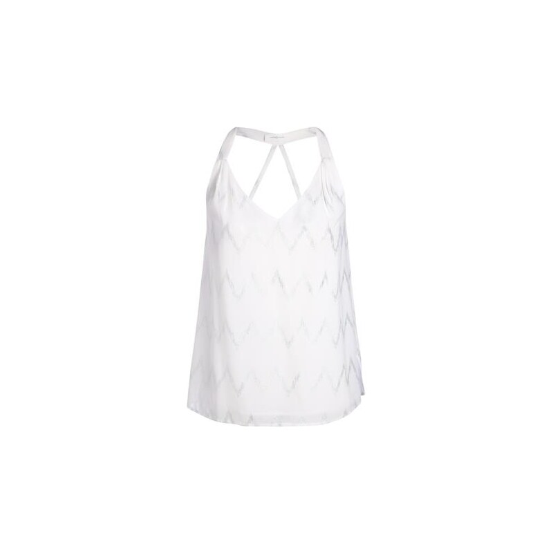 Top bretelles imprimé chevrons Blanc Polyester - Femme Taille 0 - Cache Cache