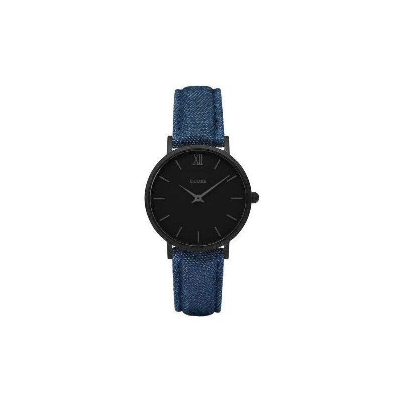 PROMO Montre Cluse Minuit - Full Black/Blue Denim CL30031 pour Femme.