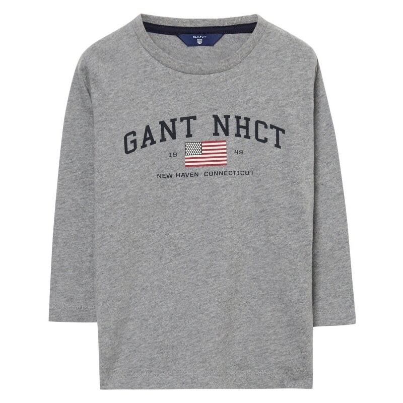 GANT T-shirt à Manches Longues Nhct - Grey Melange