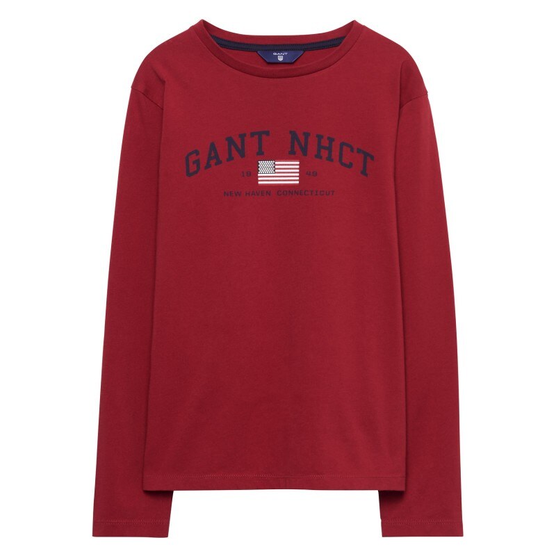 GANT T-shirt à Manches Longues Nhct - Dark Red