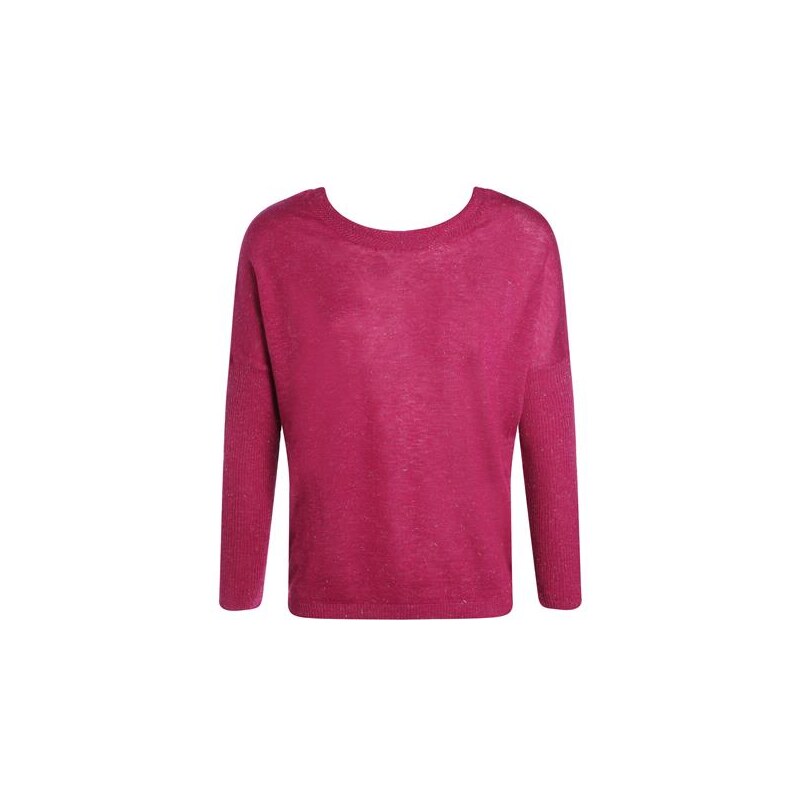Pull coupe loose maille métallisée Violet Polyester - Femme Taille 0 - Cache Cache