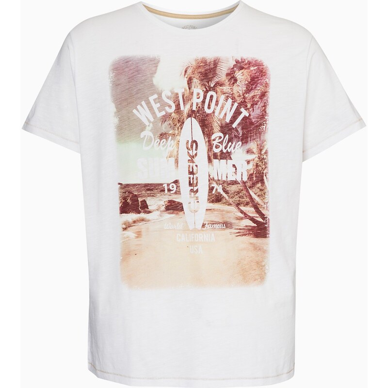 CREEKS T-shirt grande taille imprimé surf Blanc
