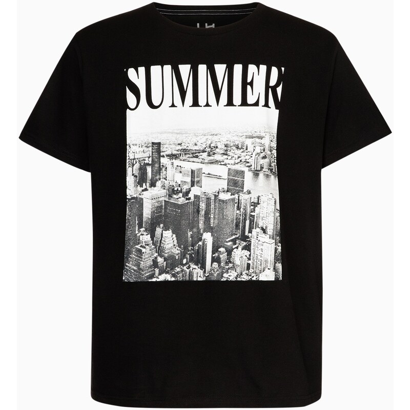 LH BY LA HALLE T-shirt grande taille imprimé Summer Noir