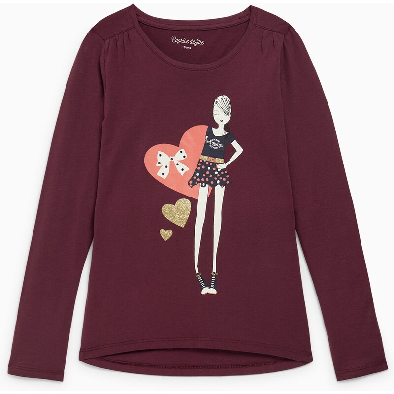 CAPRICE DE FILLE T-shirt en coton imprimé girly Rouge