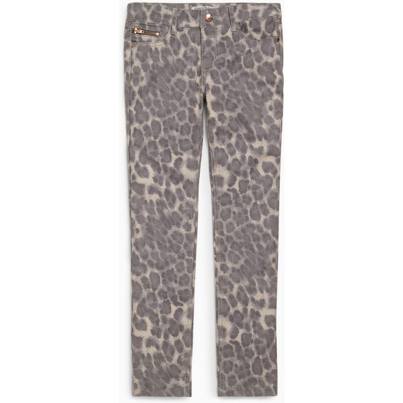 CAPRICE DE FILLE Pantalon droit imprimé léopard Gris