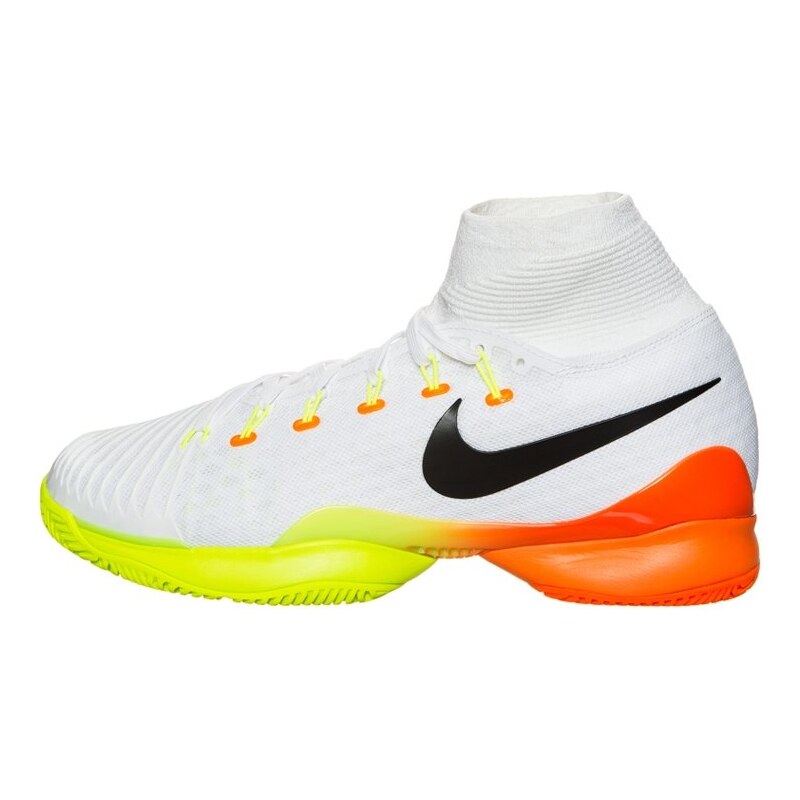 Nike Performance AIR ZOOM ULTRAFLY Chaussures de tennis sur terre battue weiß/total orange/volt/schwarz