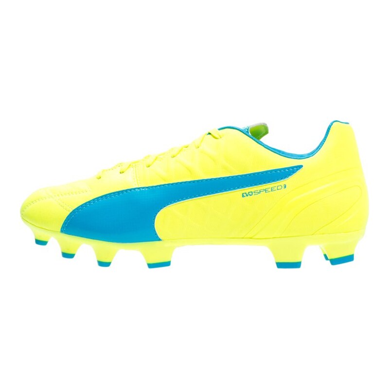 Puma EVOSPEED 3.4 FG Chaussures de foot à crampons safety yellow/atomic blue/white