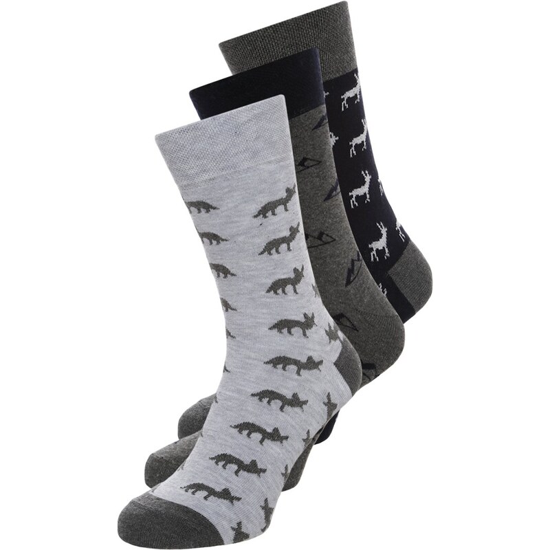 Pier One 3 PACK Chaussettes black/grey/white
