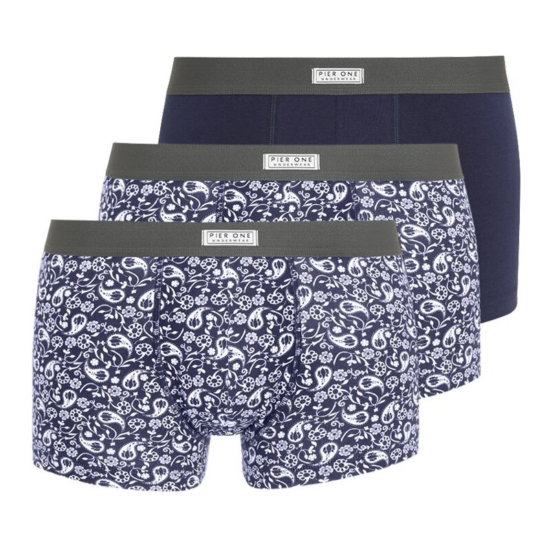 Pier One 3 PACK Shorty white/blue