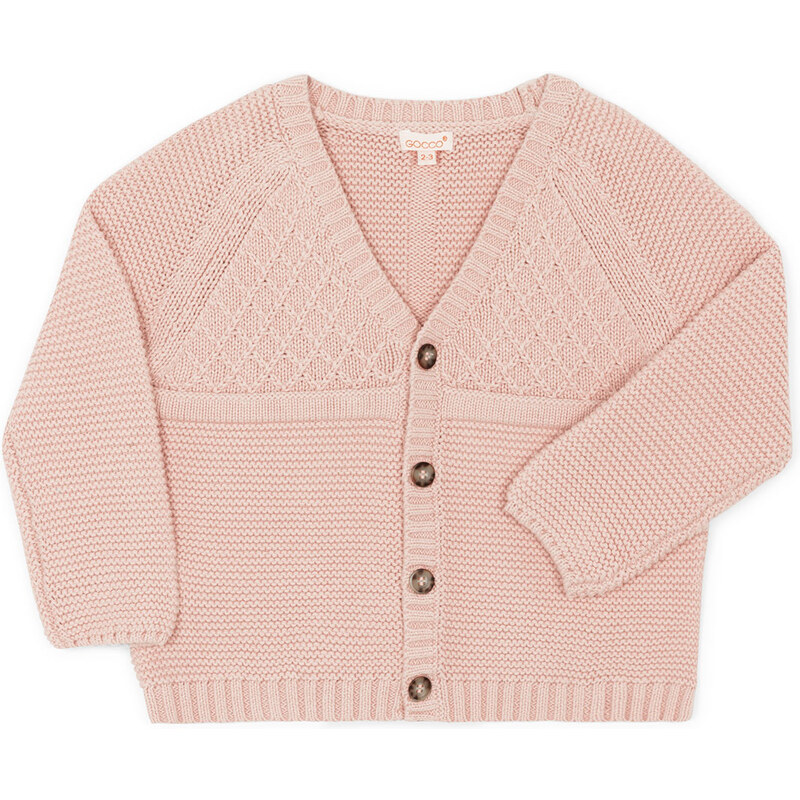Gocco Veste tricot à point mousse rose
