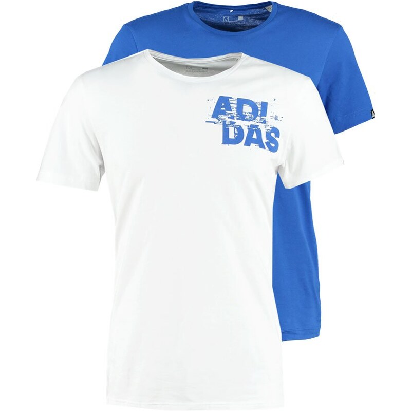 adidas Performance 2 PACK Tshirt imprimé white/blue