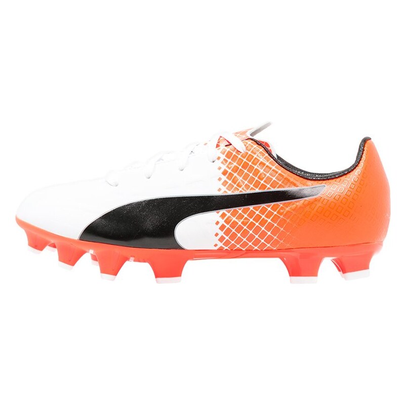 Puma EVOSPEED 4.5 FG Chaussures de foot à crampons white/black/shocking orange